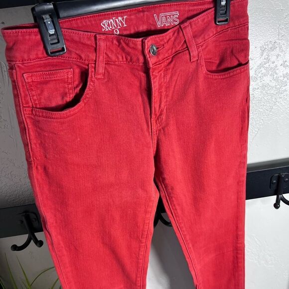 Vans Women's Bold Red Skinny Jeans Size 9 - Picture 9 of 16